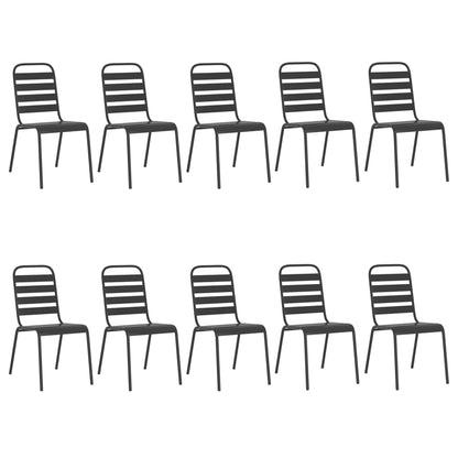 Set da Pranzo da Giardino 11 pz in Acciaio Antracite
