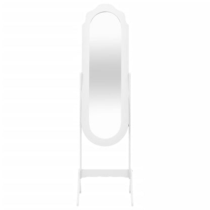 Specchio Autoportante Bianco 45,5x47,5x160 cm Legno Multistrato