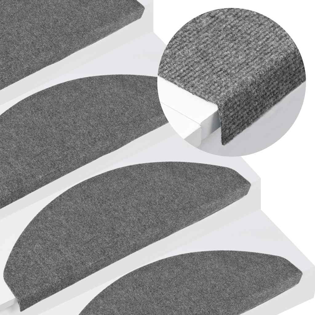 Tappetini Autoadesivi per Scale 10pz Grigi 65x22,5x3,5 cm