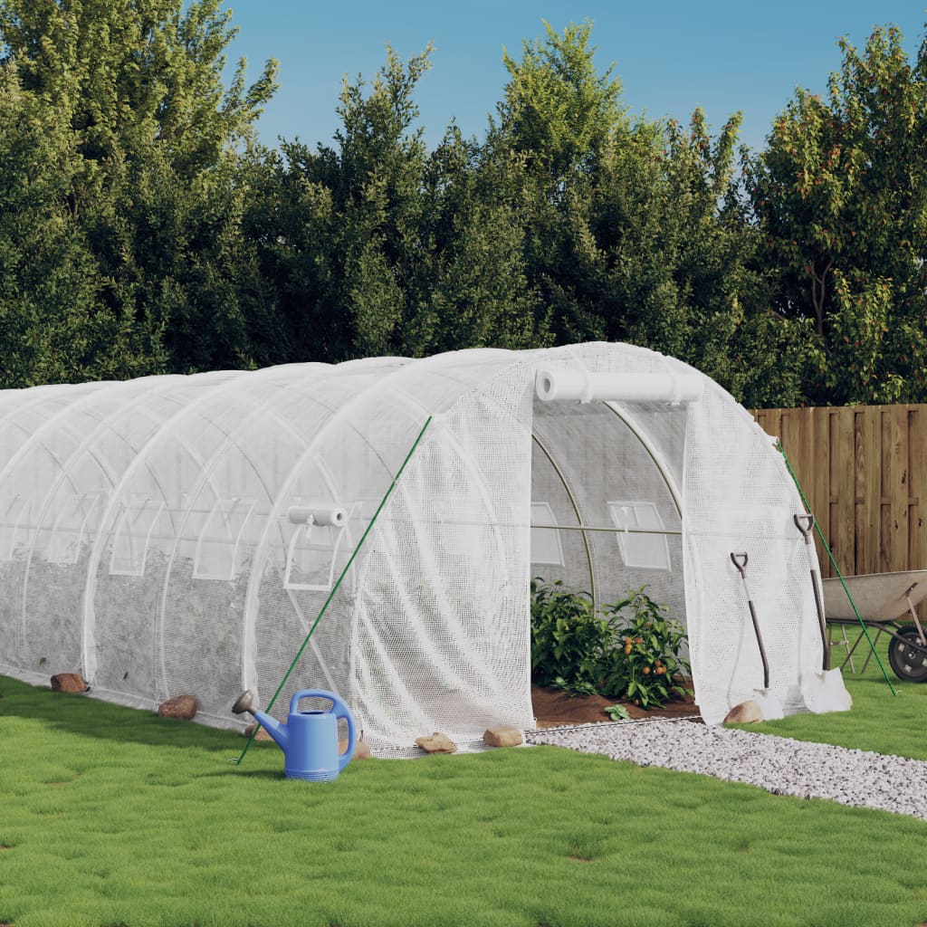 Serra con Telaio in Acciaio Bianco 36 mÂ² 12x3x2 m