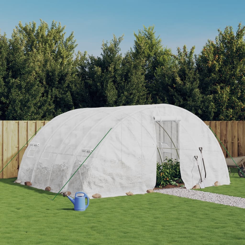 Serra con Telaio in Acciaio Bianco 20 mÃ‚Â² 5x4x2,3 m
