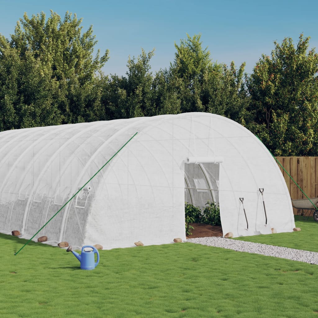 Serra con Telaio in Acciaio Bianco 96 mÃ‚Â² 16x6x2,85 m