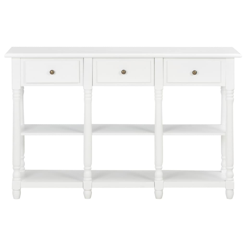Tavolo Consolle Bianco 110x30x76 cm in Legno Multistrato