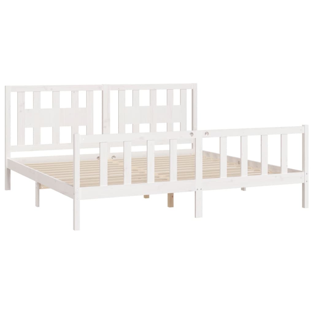 Giroletto con Testiera Bianco in Legno 180x200 cm Super King