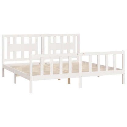 Giroletto con Testiera Bianco in Legno 180x200 cm Super King
