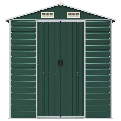 Capanno da Giardino Verde 191x300x198 cm in Acciaio Zincato