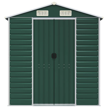 Capanno da Giardino Verde 191x640x198 cm in Acciaio Zincato