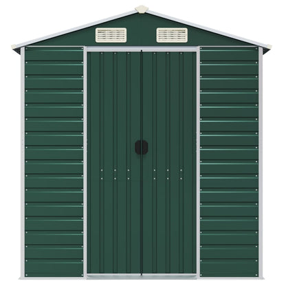 Capanno da Giardino Verde 191x725x198 cm in Acciaio Zincato