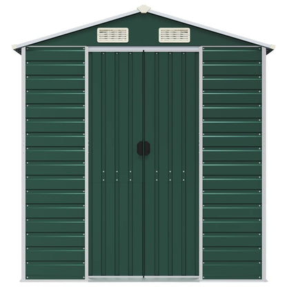 Capanno da Giardino Verde 191x810x198 cm in Acciaio Zincato