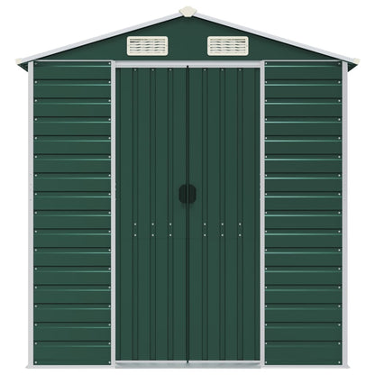 Capanno da Giardino Verde 191x895x198 cm in Acciaio Zincato