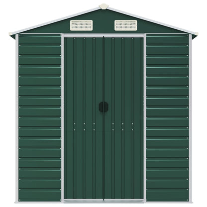 Capanno da Giardino Verde 191x980x198 cm in Acciaio Zincato