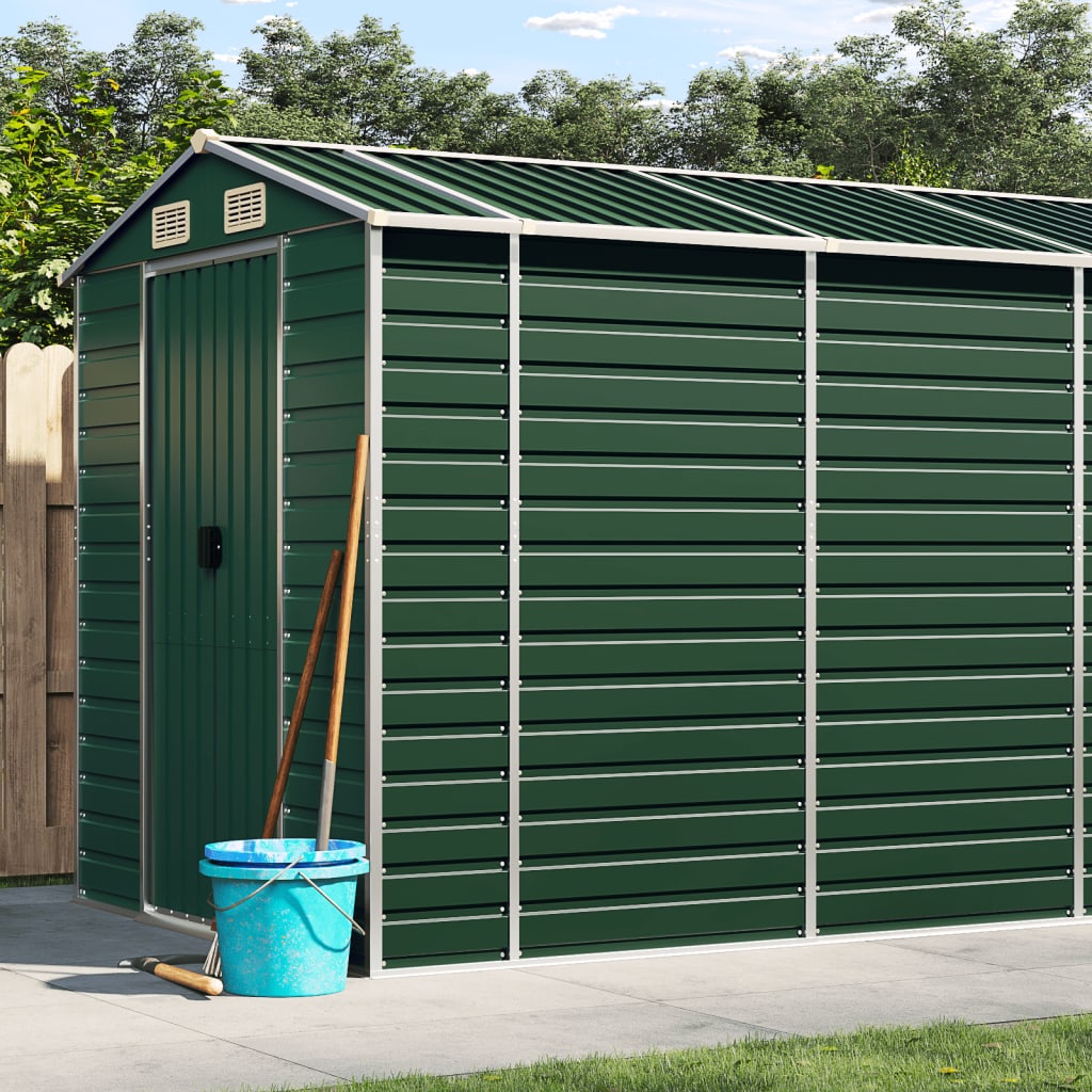 Capanno da Giardino Verde 191x980x198 cm in Acciaio Zincato