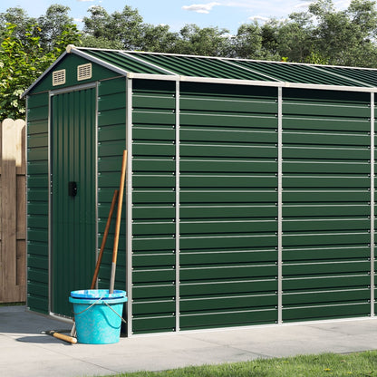 Capanno da Giardino Verde 191x980x198 cm in Acciaio Zincato