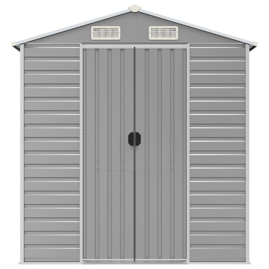 Capanno da Giardino Grigio Chiaro 191x130x198cm Acciaio Zincato