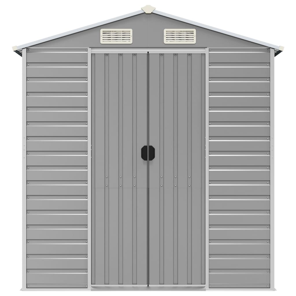 Capanno da Giardino Grigio Chiaro 191x385x198cm Acciaio Zincato