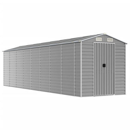 Capanno da Giardino Grigio Chiaro 191x725x198cm Acciaio Zincato