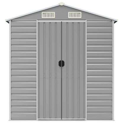 Capanno da Giardino Grigio Chiaro 191x725x198cm Acciaio Zincato
