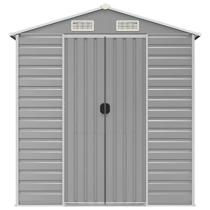 Capanno da Giardino Grigio Chiaro 191x895x198cm Acciaio Zincato