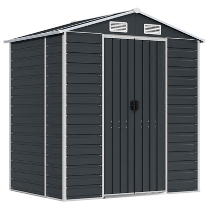 Capanno da Giardino Antracite 191x130x198 cm in Acciaio Zincato
