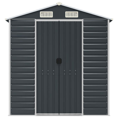 Capanno da Giardino Antracite 191x470x198 cm in Acciaio Zincato