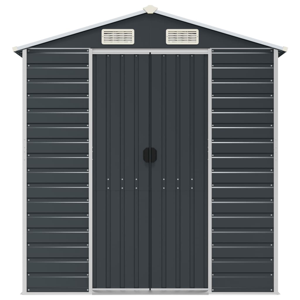 Capanno da Giardino Antracite 191x555x198cm in Acciaio Zincato