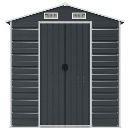 Capanno da Giardino Antracite 191x640x198 cm in Acciaio Zincato