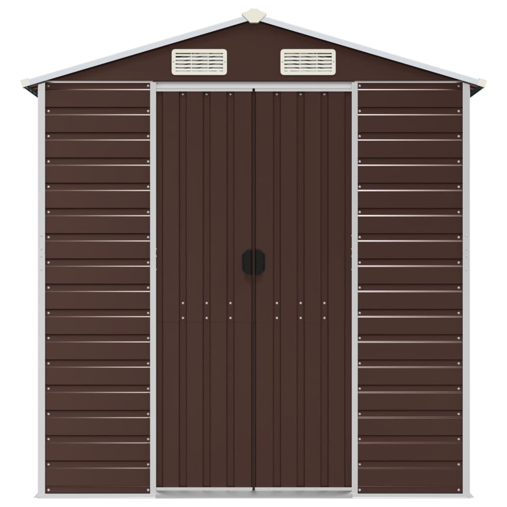 Capanno da Giardino Marrone 191x215x198 cm in Acciaio Zincato