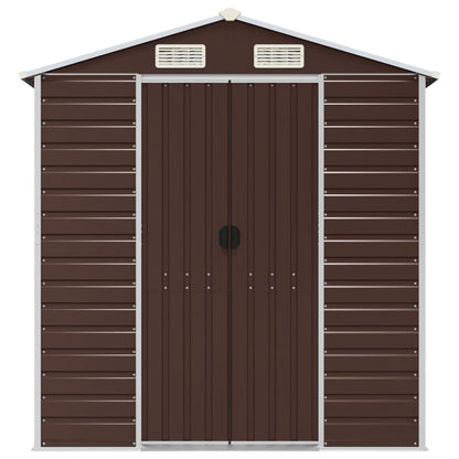 Capanno da Giardino Marrone 191x215x198 cm in Acciaio Zincato