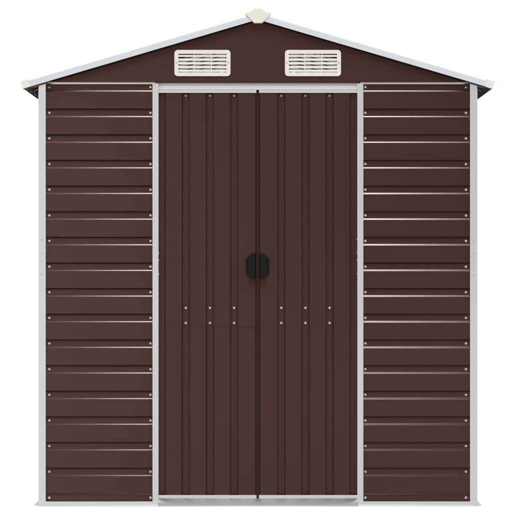Capanno da Giardino Marrone 191x725x198 cm in Acciaio Zincato