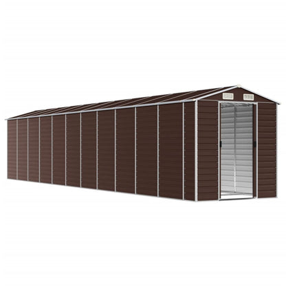 Capanno da Giardino Marrone 191x980x198 cm in Acciaio Zincato