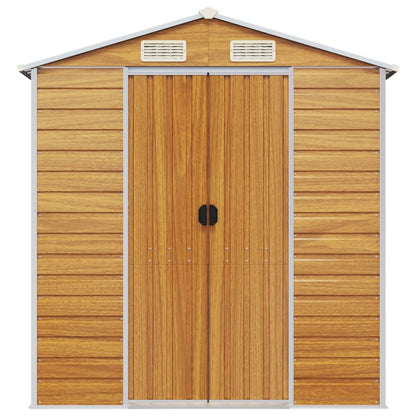 Capanno Giardino Marrone Chiaro 191x215x198cm Acciaio Zincato