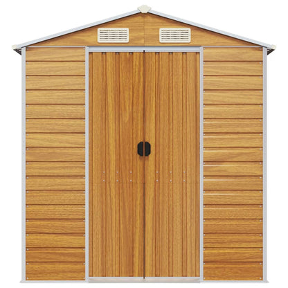 Capanno Giardino Marrone Chiaro 191x640x198cm Acciaio Zincato