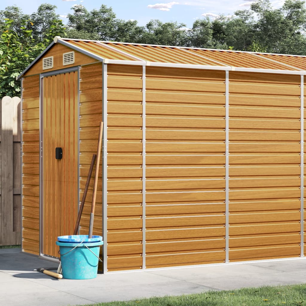 Capanno Giardino Marrone Chiaro 191x810x198cm Acciaio Zincato
