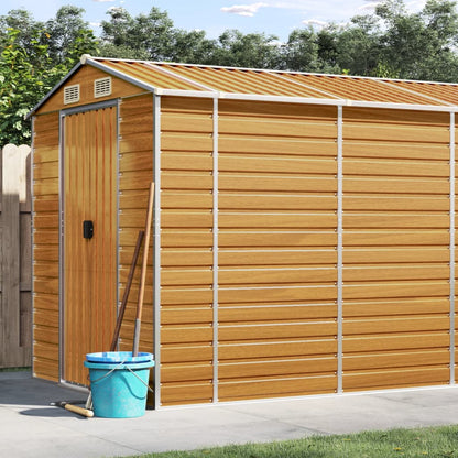 Capanno Giardino Marrone Chiaro 191x810x198cm Acciaio Zincato