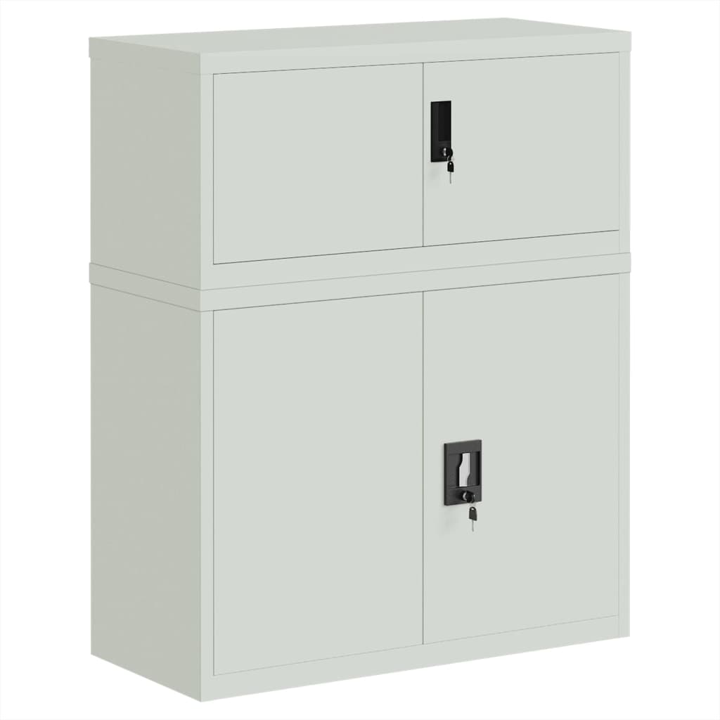 Armadio Classificatore Grigio Chiaro 90x40x110 cm in Acciaio