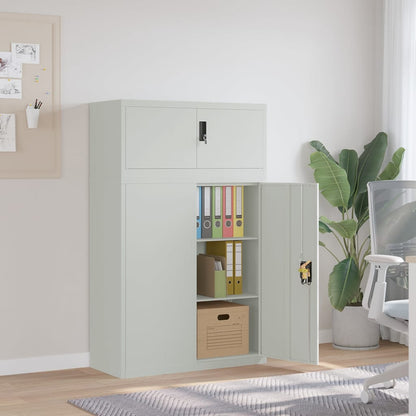 Armadio Classificatore Grigio Chiaro 90x40x145 cm in Acciaio