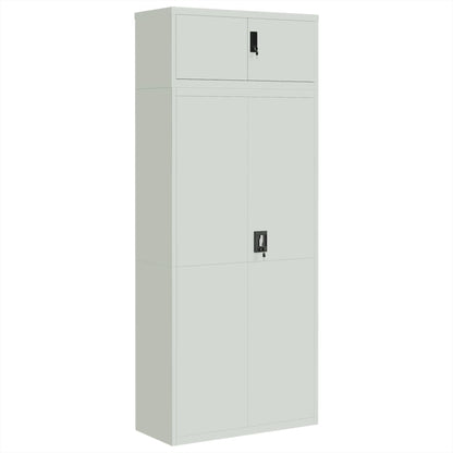 Armadio Classificatore Grigio Chiaro 90x40x220 cm in Acciaio