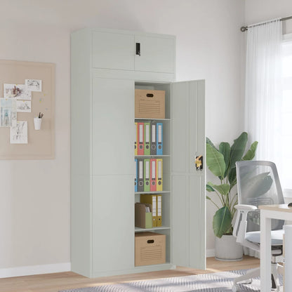 Armadio Classificatore Grigio Chiaro 90x40x220 cm in Acciaio