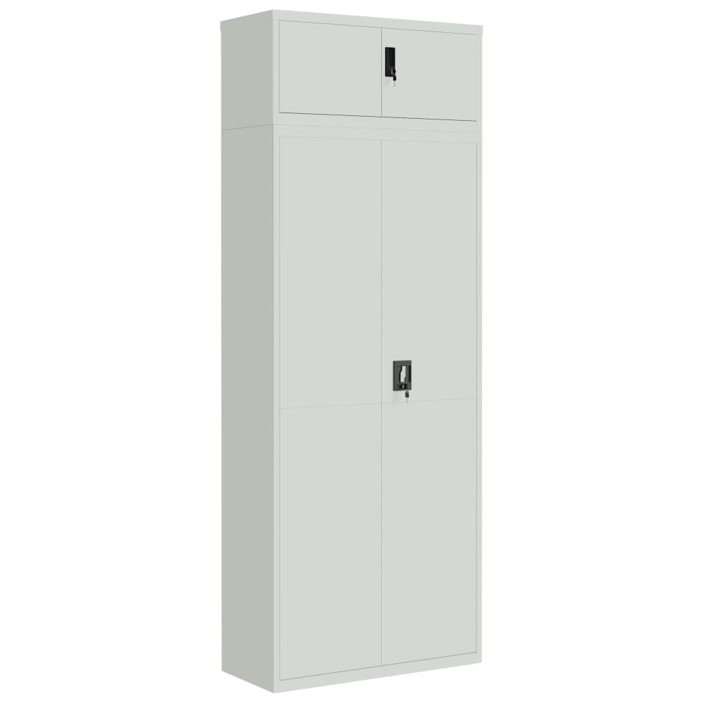 Armadio Classificatore Grigio Chiaro 90x40x240 cm in Acciaio