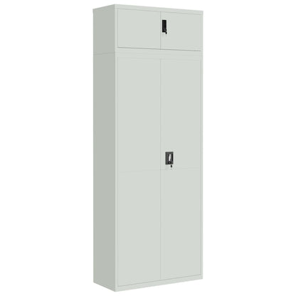 Armadio Classificatore Grigio Chiaro 90x40x240 cm in Acciaio