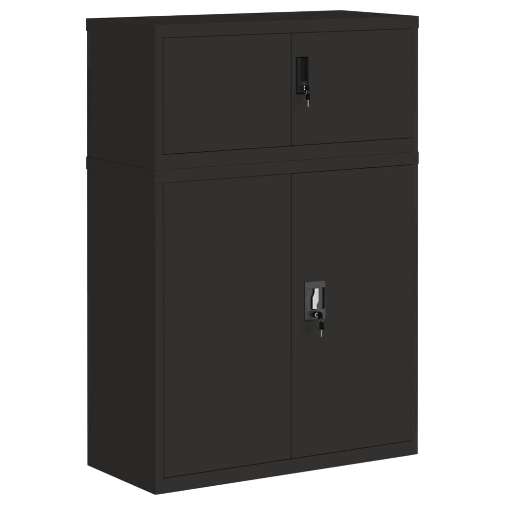 Armadio Classificatore Nero 90x40x130 cm in Acciaio