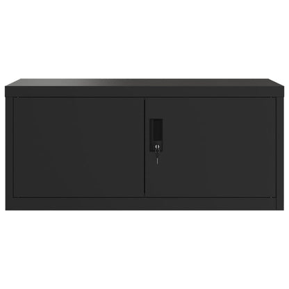 Armadio Classificatore Nero 90x40x130 cm in Acciaio
