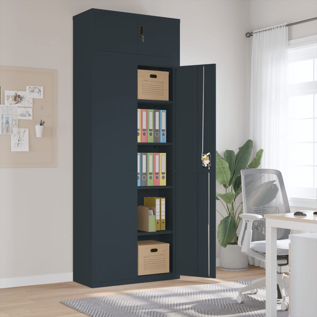 Armadio Classificatore Antracite 90x40x240 cm in Acciaio