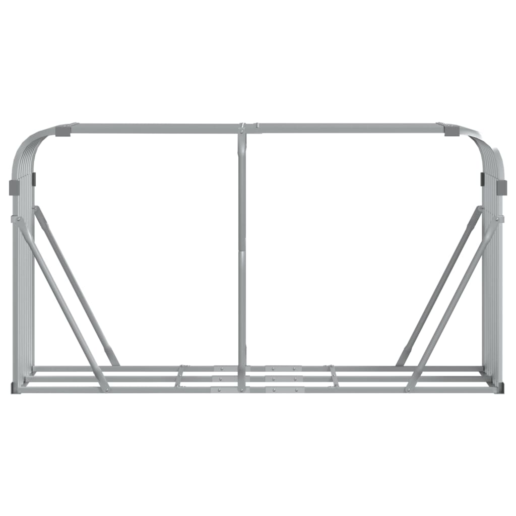 Portaceppi Argento 180x45x100 cm in Acciaio Zincato