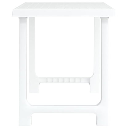 Tavolo da Campeggio Bianco 79x56x64cm in PP Aspetto in Legno