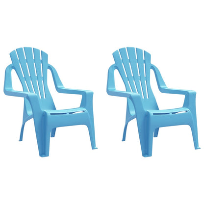 Sedie Giardino 2pz Bambini Blu 37x34x44cm PP Aspetto in Legno