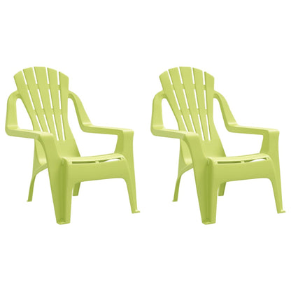 Sedie Giardino 2pz Bambini Verdi 37x34x44cm PP Aspetto in Legno