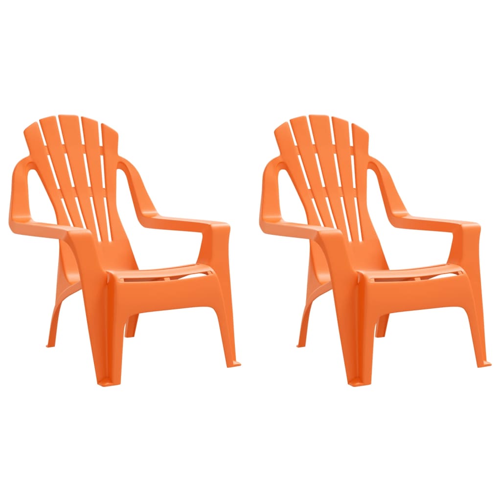 Sedie Giardino 2pz Bambini Arancioni 37x34x44 PP Aspetto Legno