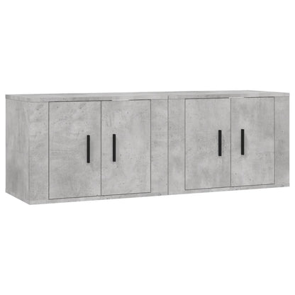 Mobili Porta TV a Parete 2 pz Grigio Cemento 57x34,5x40 cm
