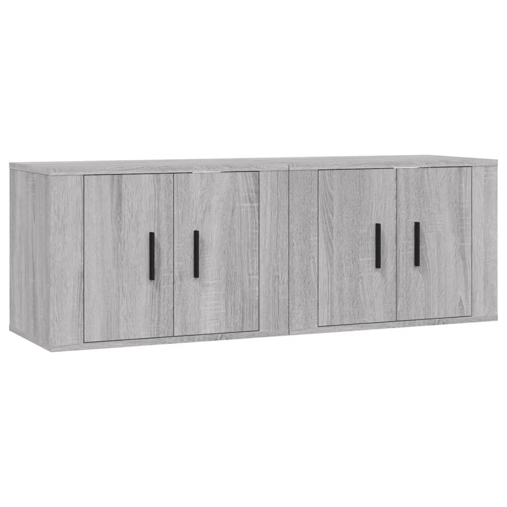 Mobili Porta TV a Parete 2 pz Grigio Sonoma 57x34,5x40 cm